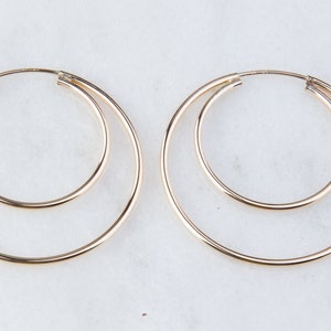Double Hoops Earrings,Moon Hoop Earrings, Gold Filled Hoops,Endless Gold Hoop,Wire Hoop Earrings,Cresent Hoops,Classic Hoop Earrings,GFER214
