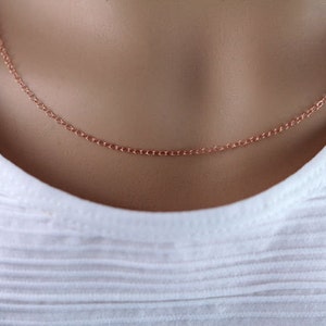 Rose Gold Filled 1.4mm Flat Cable Chain, Finished Chain, Minimalist Jewelry, Dainty Necklace, Chain, Cable Chain, Simple, Layering, GVN12