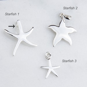 Sterling Silver Starfish Pendant, Beach Charms, Sterling Silver Pendant, Silver Charms, Charm Findings, Ocean Lover, Starfish Charm,