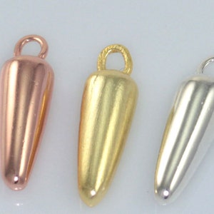 3 Spike Charm, Sterling Silver, Rose Gold Plated, Gold Plated, Edgy, Silver Chain, Modern, Chic, Minimalist, Jewelry Making, Unique, HCIN134