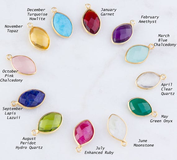 5pcs-birthstone Marquise Gemstone Drop in 12 Month - Etsy