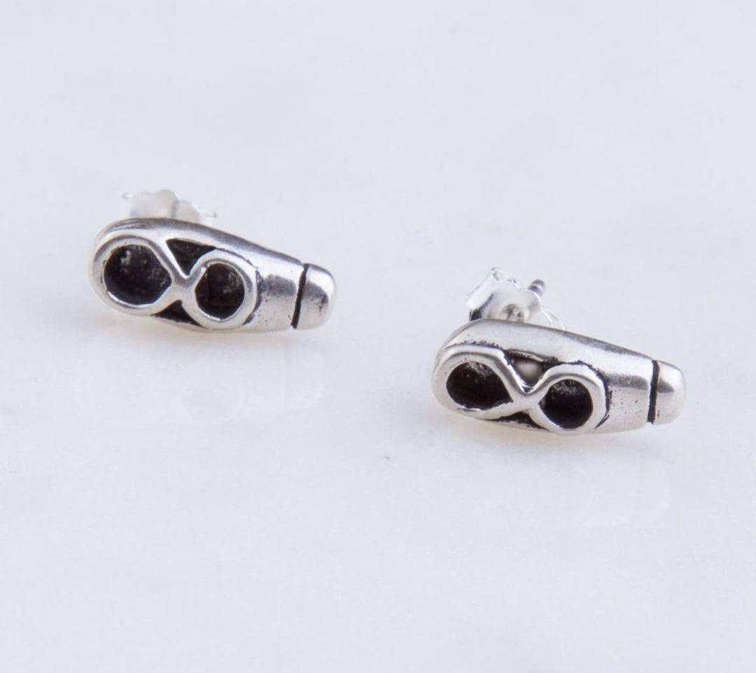 Sterling Silver Small Ballet Shoe Stud Earring Component Etsy