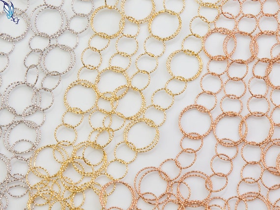 Three Strand Choker Chain Necklace with Gold-plated Sterling Silver Three Strand Choker Chain Necklace with Gold-plated Sterling Silver