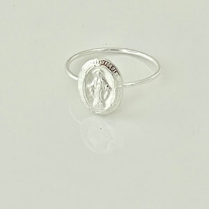 Sterling Silver Dainty Virgin Mary Ring, Religious Ring, Gift for Her, Easter Gift, Stacking Ring, Christian, Catholic Jewelry, CM250R-1
