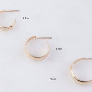 14K Gold Filled Hoop Earring Components, Priced Per Pair, Gold Filled Hoop Findings, 13mm, 14mm or 16mm Hoop Earring Findings GFER162