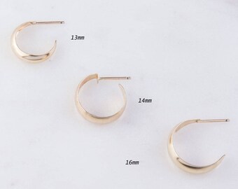 14K Gold Filled Hoop Earring Components, Priced Per Pair, Gold Filled Hoop Findings, 13mm, 14mm or 16mm Hoop Earring Findings GFER162