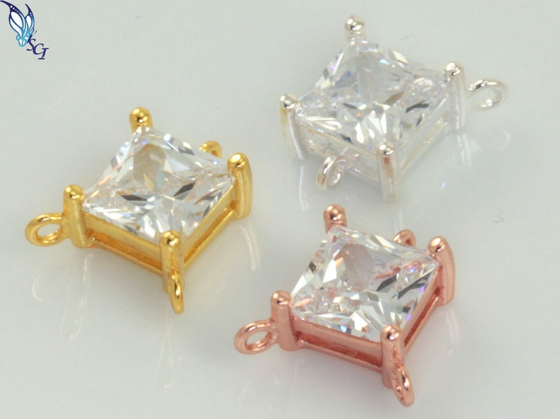 Geometric Charm Silver Copper AntiqueShiny Brass Rhomb 21x19mm with loop JBB Finding QFMarket 5pcs Brass Square Pendant Gold plated