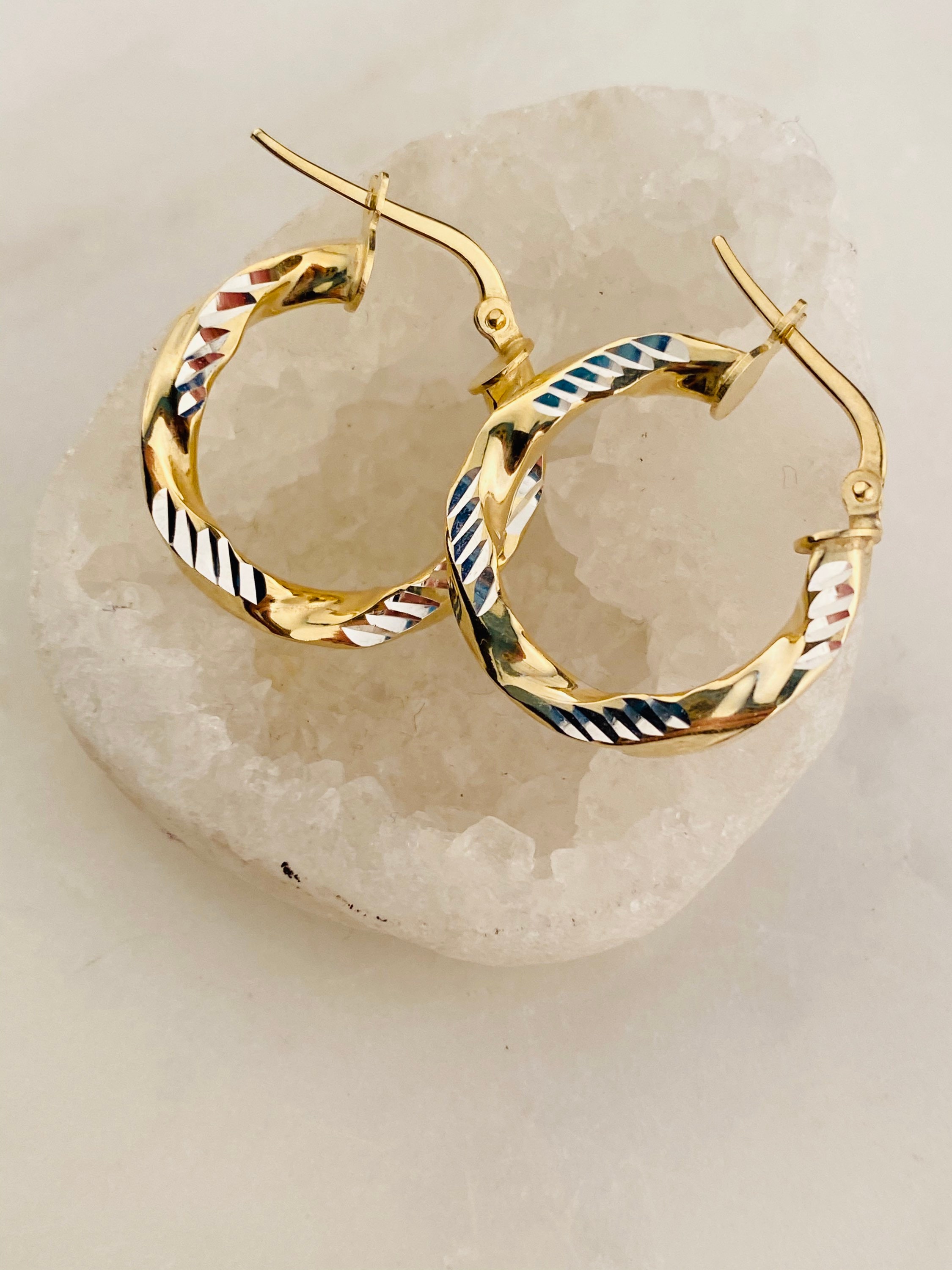 Pendientes de aro de cuerda retorcido de plata de dos - Etsy España