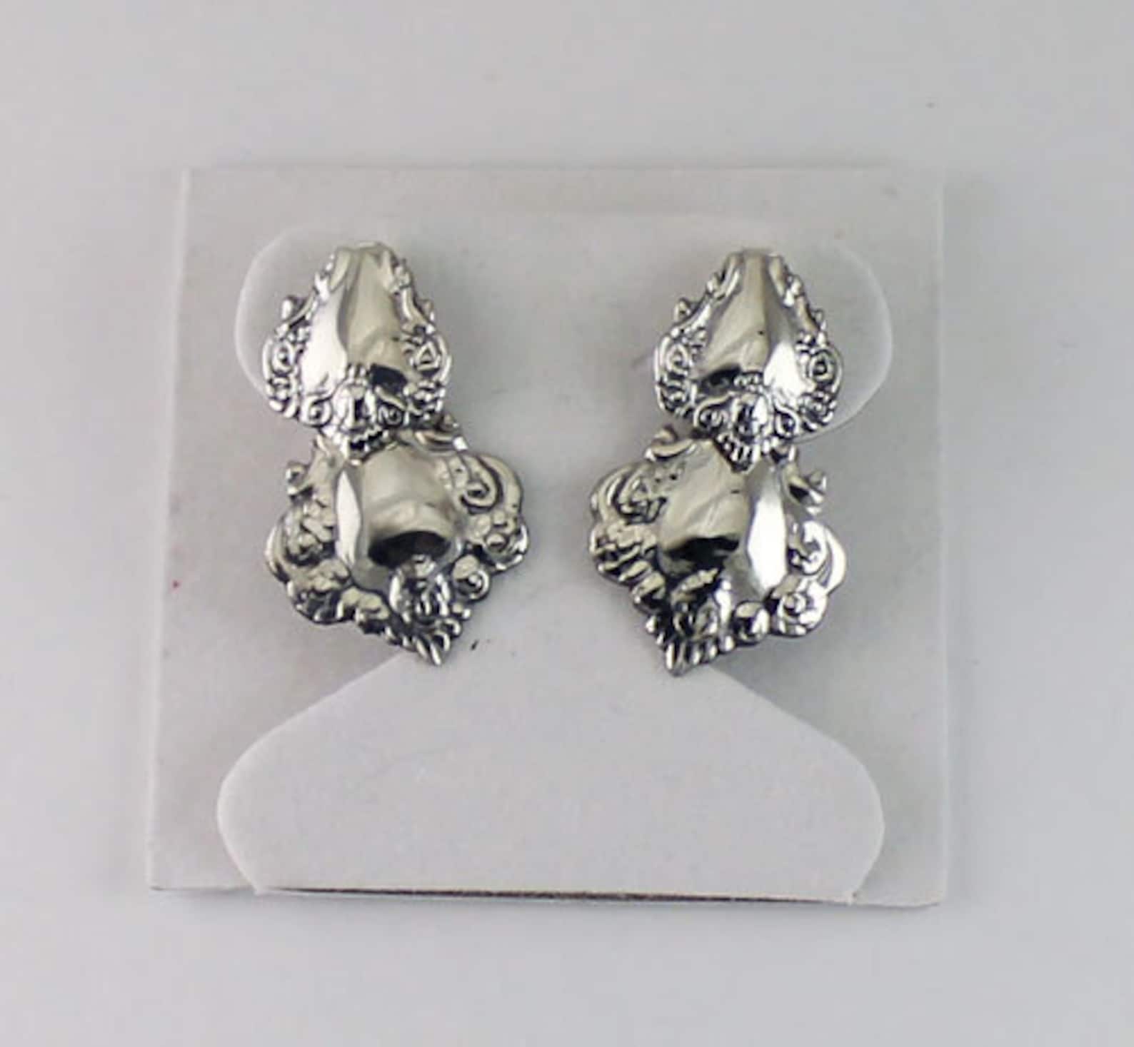 Luggage Tag Earrings Sterling Silver Dangle Earring Vintage Etsy