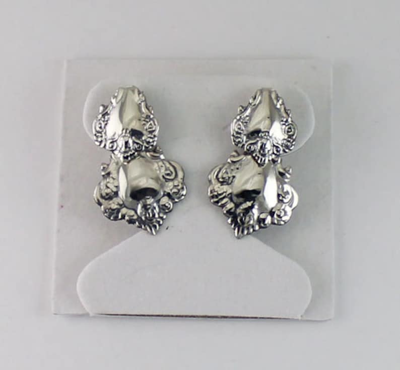 Luggage Tag Earrings Sterling Silver Dangle Earring Vintage Etsy