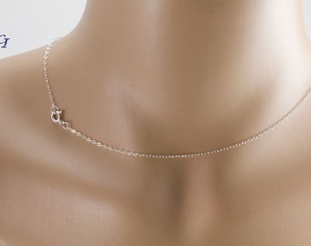 1.5mm Flat Cable Chain Sterling Silver, Finished Chain, Necklace, Layered, Simple Minimal, Strong, Delicate Chain, Dainty, SCN104