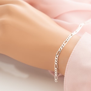 Figaro Chain by Foot in Sterling Silver, Thick Figaro Chain, Necklace Chain, Bracelet Chain, Permanent Jewelry SCNF047(S)