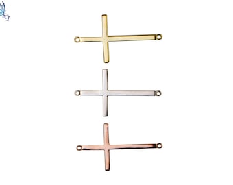 SEt3,20,30,50 Small Plain Cross Link, Cross Link Connector, Religious Jewelry, Sterling Silver Cross, Rose Gold Cross, Gold Cross, TC102
