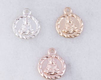 10Pcs-Saint Jude Religious Charm,in Sterling Silver, Gold Filled or Rose Gold Filled, Religious Medal Charms, Saint Patron Charms,136R