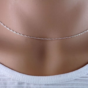 Sterling Silver Dainty Rope Chain, Layering, Simple, Delicate, Everyday Wear, Dainty Chain, Dainty Necklace, Minimalist Jewelry,SCN70