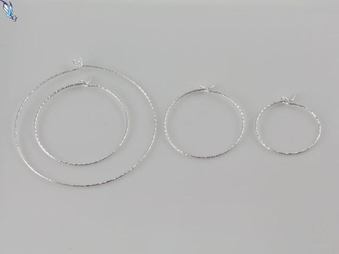 Sterling Silver Sparkle Hoop Earrings, Everyday Wear