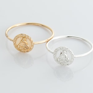 Gold Filled St. Jude Charm Ring in Size 6, 7 and 8, Priced per Piece, Religion Jewelry, Religious Ring, Gift for Her, Everyday Wear, CM256R