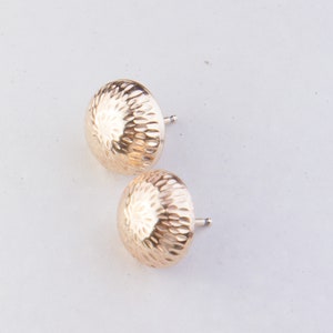 Gold Filled Dome Shape Ball Stud Earrings, Plain Or Design Style, Everyday Earrings, Gift for Her, Simple Gold Filled Earrings, GFER228