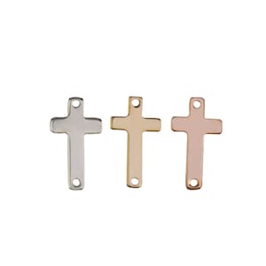 5 pcs Sideways Cross Link Blanks in Sterling Silver, Gold Filled, Rose Gold Filled, Cross Connector, Silver Charms, Cross Link ST50DR