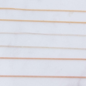 5 Feet,1mmTiny Curb Chain in Sterling Silver, Gold Filled, Rose Gold Filled, Chain By Foot, Curb Chains, Necklace, Bracelet Chains, SCNF167