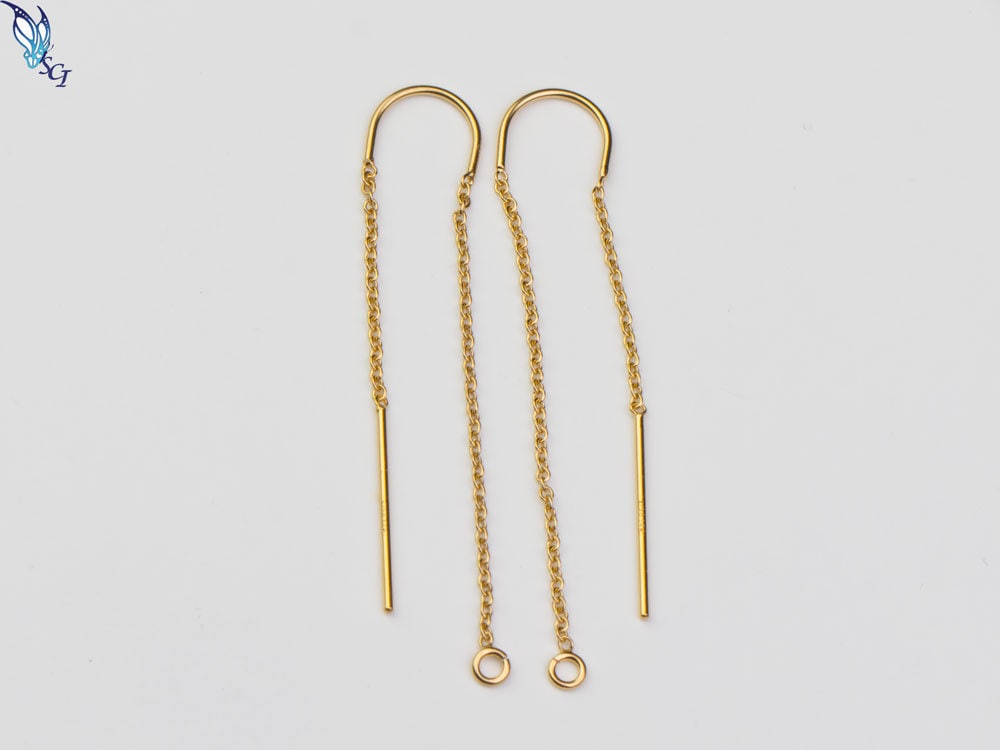 Thread Gold Chain Gold Filled or Silver U Cable Chain Drop Thread Earring Component ...