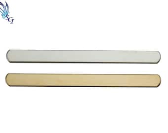 3pcs-4mm x 45mm 20 GAUGE Long Name Plate Bar,Rectangle Skinny Bar Stamping Blank, Sterling Silver, Gold Filled Nameplate Bar, ST88QR