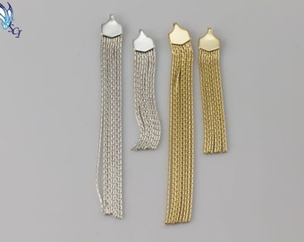 Long Tassel Pendant in 1.625 inch or 2.625 inch, Gold Filled, Sterling Silver, Long or Short Tassel, Long Necklace, Pendant, Decor, SSPD317