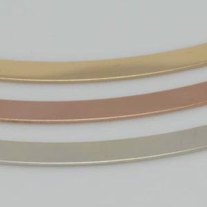 5pc-39mm x 4mm Slight Curved Bar Stamping Blank in Sterling Silver, Gold Filled, Rose Gold Filled, Stamping Blanks,Curved Bar Blanks ST119DR