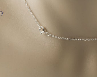 Flat Cable Chain 1.6mm Sterling Silver, Sterling Silver Chain, Dainty, Sterling Necklace, Finished Chains, Jewelry Supply,Layer,SCN102