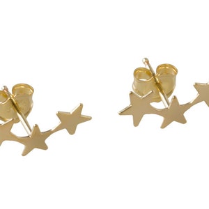 Gold Filled Triple Star Earrings, Three Star Stud Earrings, Post Earrings, Astronomy, Dainty Studs, Mini Stars, Cartilage Earring, GFER52