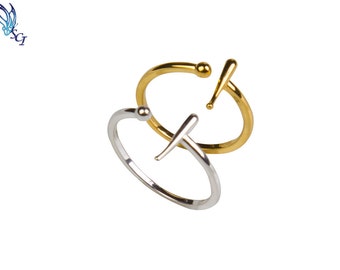 Baseball With Bat Adjustable Midi Ring, Adjustable Baseball Ring, Baseball Ring, Baseball Fan Ring, Bat And Ball Ring, Midi Ring, SR253