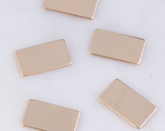 5Pcs-15mm x 9mm 20 GAUGE Rectangle Bar Stamping Blank, Sterling Silver, Rose Gold Filled, Gold Filled, Logo, Initial Tag Charm, ST108QR
