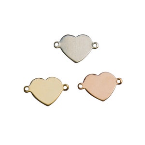 10 Pcs-10mm Small Heart Stamping Blank,Sterling Sliver,Gold Fill,Rose GF,Stamping Supplies, Hand Stamping Heart, Link Connectors,59LC