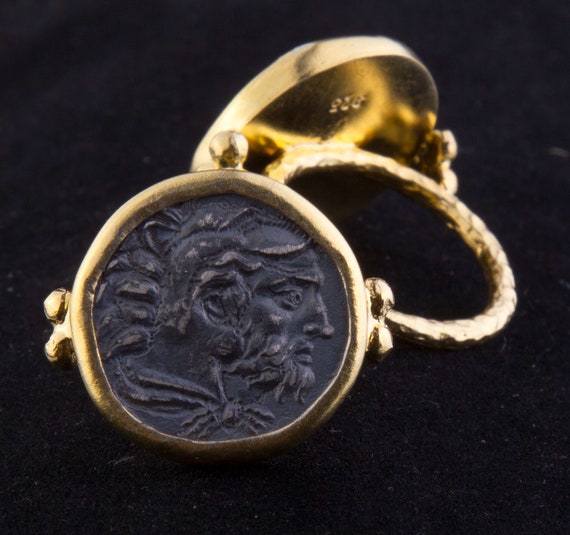 ギリシャ 古代コイン風 カフス シルバー刻印 純銀 銀 21g
