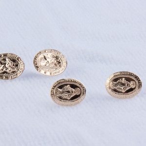 Saint Christopher or Virgin Mary Gold Filled Stud Earrings, Everyday Wear, Gift for Her, Easter Gift, Religion Earrings Prayer Studs GFER223