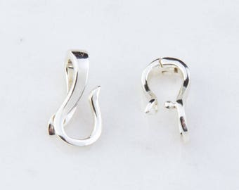 2Pcs-Extra Large Silver, Gold Plated, Rose Gold Plated Pendant Enhancer, Pearl Enhancer, Sterling Silver, Jewelry Supplies,Pendant BAIL028