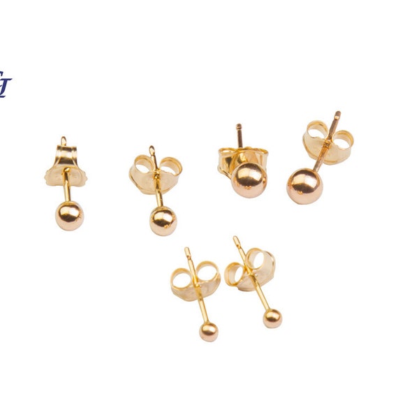 14k Gold Filled Ball Stud Earrings, 2mm Ball Stud Earrings, 3mm Ball Stud Earrings, 4mm Ball Stud Earrings, Dainty Gold Earrings, GFER102