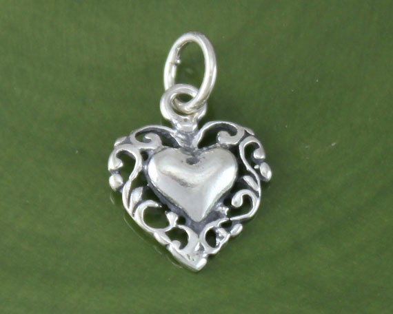 Sterling Silver Bracelet with Heart Findings Sterling Silver Bracelet with Heart Findings