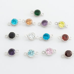 5 Stück - 3 MM Sterling Silber Birthstone CZ Stecker, Sterling Silber CZ Link, CZ Link Stecker, Schulfarben Permanentschmuck CM144GC