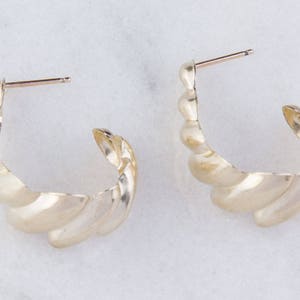 Shrimp Style 14K Gold Filled Hoop Earring Components, Priced Per Pair, Gold Filled Hoop Findings, Medium Sized Hoop Earring Findings GFER161