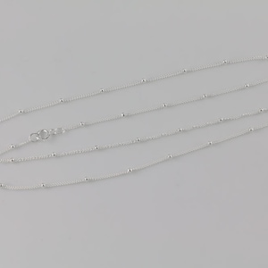 Beaded Satellite Chain Necklace, Sterling Silver, Layering, Layered,  Dainty Chain, Modern, Everyday Jewelry, Delicate Silver, SCN068
