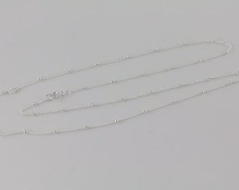 Beaded Satellite Chain Necklace, Sterling Silver, Layering, Layered,  Dainty Chain, Modern, Everyday Jewelry, Delicate Silver, SCN068