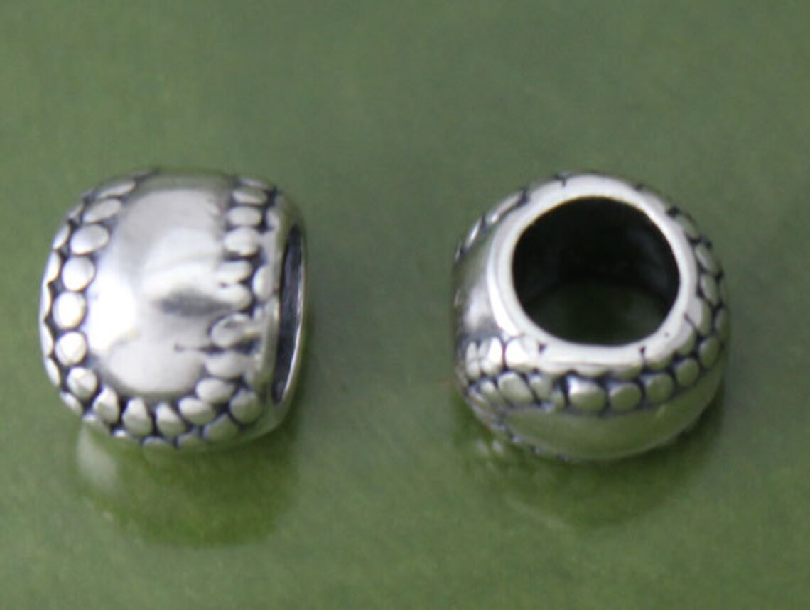 Sterling Silver Softball Baseball Spacer Bead 3.8mm Hole Etsy