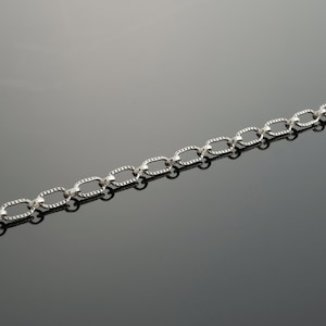 Textured Rectangle Link Chain By Foot, For Permanent Jewelry, Permanent Bracelet, Charm Bracelet, Statement Chain, SCNF034