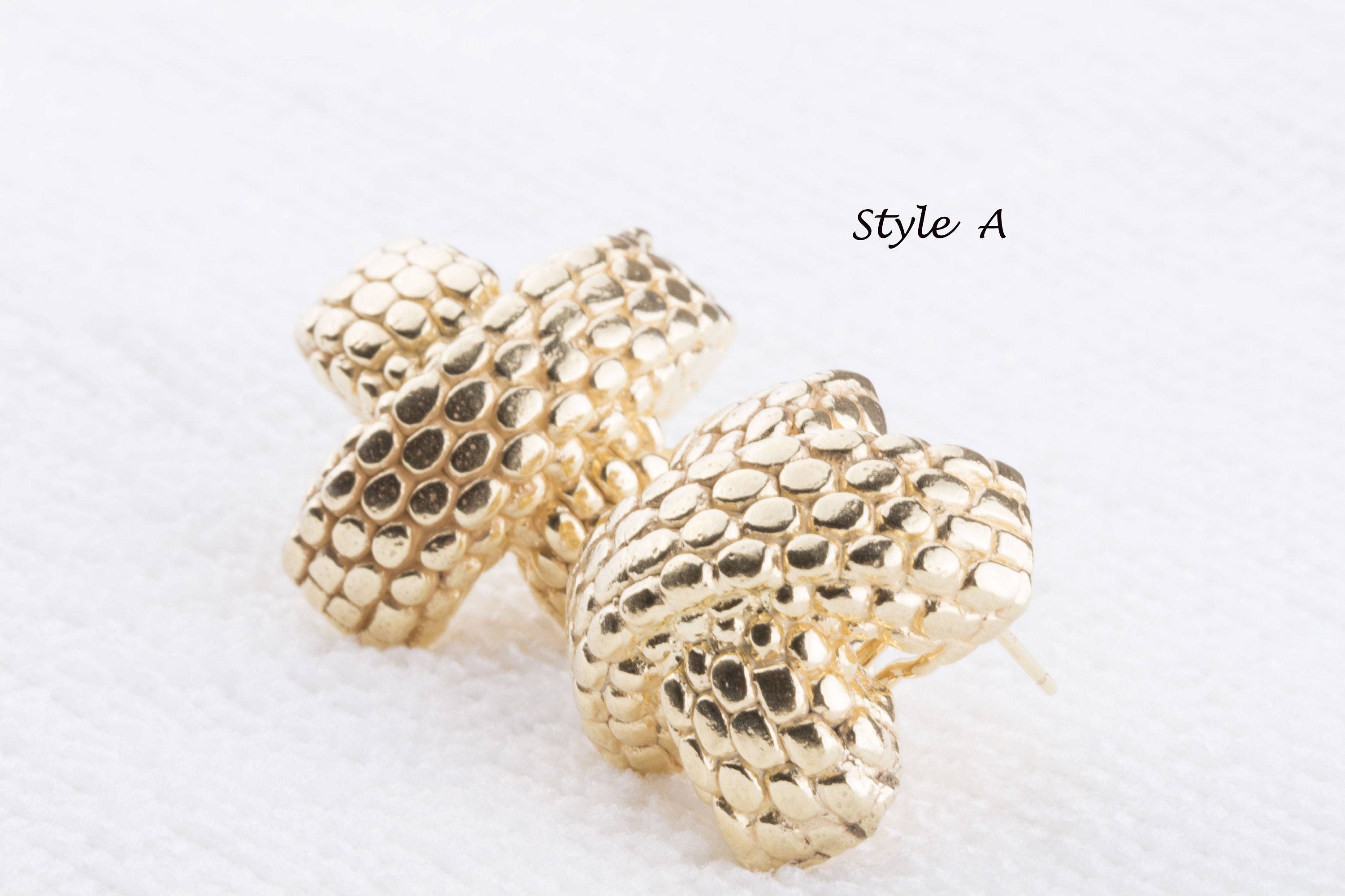 Bold French Clip Earrings ,gold Electro Sterling Earrings