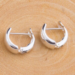 Sterling Silver Small Huggies Earring Component, Priced per Pair, Huggies Earring Findings, Silver Huggies Earrings, Add Chains,Stone SER355