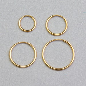 Endless Hoop Earrings, 14k Gold Filled, 24mm, 30mm, 38mm, Endless Hoops, Hoop Earrings, Gold Tube, Classic Hoop, 1.25mm Tube, GFER106