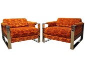 Adrian Pearsall Mid-Century Lounge Chairs Danish Modern Craft Associates, Chrome