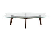 Mid-Century Modern Adrian Pearsall Stingray Walnut Glass Coffee Table