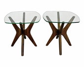 Adrian Pearsall 39 Jacks 39 Glass Top End Tables Mid-Century Danish Modern